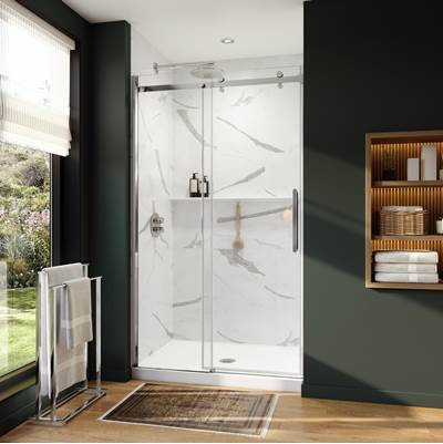Neptune Entrepreneur 220286-900-084-000 - Axion 44 1/2-47 X 78 3/4 In. 8Mm Sliding Shower Door For Alcove Installation With Clear Glass In Chrome