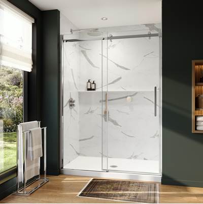 Neptune Entrepreneur 220287-900-084-000 - Axion 56 1/2-59 X 78 3/4 In. 8Mm Sliding Shower Door For Alcove Installation With Clear Glass In Chrome