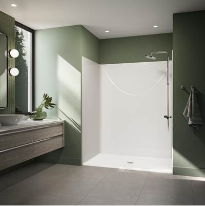 Neptune Entrepreneur 220377-000-002-210 - Banff Bfs-6036F Acrylxe Alcove Center Drain One-Piece Shower In White