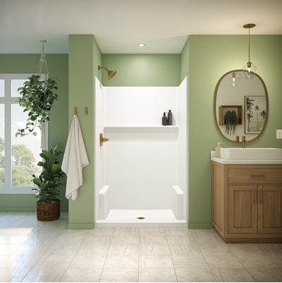 Neptune Entrepreneur 220363-000-002-225 - Galatea Sh4834X Afr Acrylxe Alcove Center Drain One-Piece Shower In White