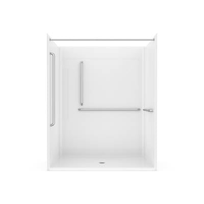 Neptune Entrepreneur 220377-000-002-202 - Banff Bfs-6036F - Csa Compliant Acrylxe Alcove Center Drain Shower In White With Right Grab Bars