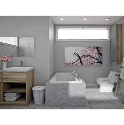 Neptune Entrepreneur 220173-E-131-001 - Velona 6636 Acrylic Drop-In End Drain Whirlpool & Activ-Air Bathtub In White