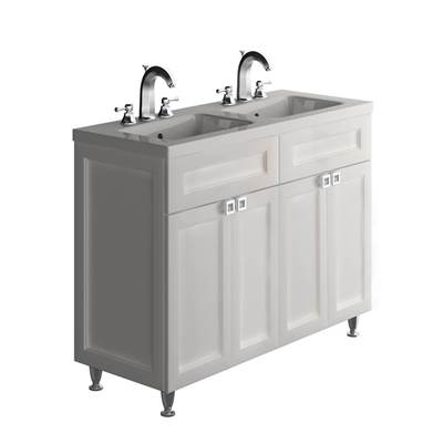 Aria TRA121-RP GRL - Ar-Traditional Vanity With Double Ceramic Basin, Grey Lacquer