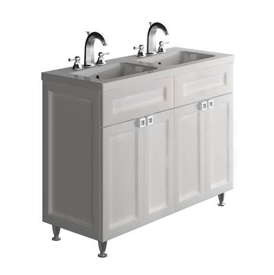 Aria TRA-2UM-RP GRL - Ar-Traditional Vanity With 2 Undermount Ceramic Basins, Grey Lacquer