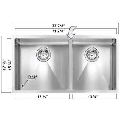 Oaks Kitchen & Bath 0131BB - Merida Bowl/Half 33X18