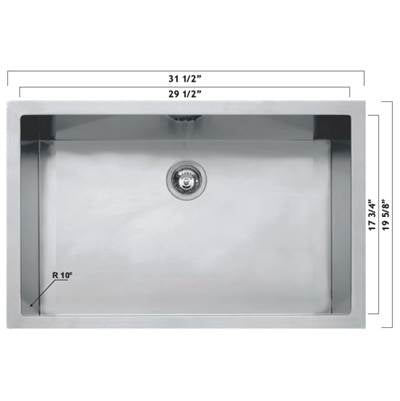 Oaks Kitchen & Bath 0172B2 - Agata Apron Stainless 31X20