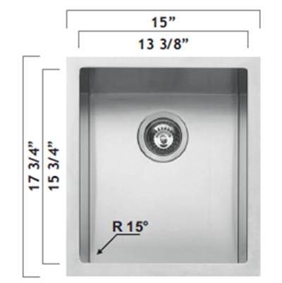 Oaks Kitchen & Bath 1X3440 - R15 13''X16'' Bowl Undermount