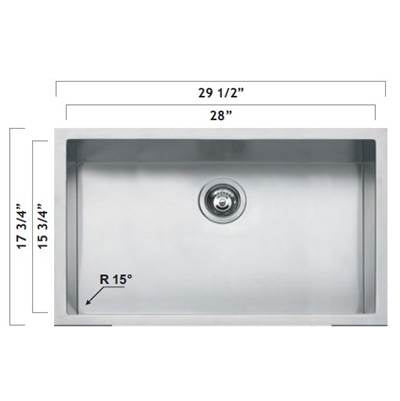 Oaks Kitchen & Bath 1X7140 - R15 28X16 Single Bowl