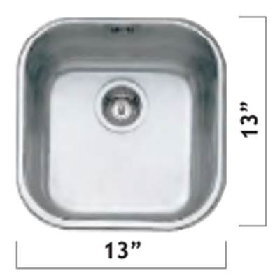 Oaks Kitchen & Bath 3030S - 13X13X8 Undermount Square Bowl