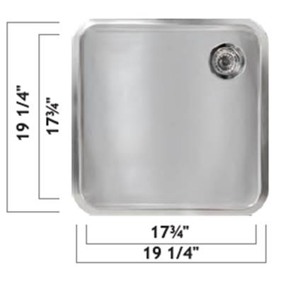 Oaks Kitchen & Bath 454525 S - 18X18X10 Surface Mount Sink