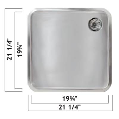 Oaks Kitchen & Bath 505025 S - 20X20X10 Surface Mount Sink