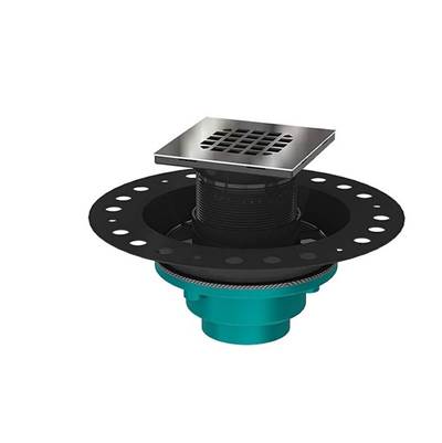 osb WD447-SS - 2'' Cast Iron Wood Deck Drain - Square Ss Grate