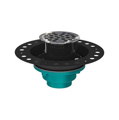 osb WD457-SS - 2'' Cast Iron Wood Deck Drain - Round Ss Grate
