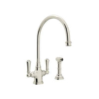 Perrin & Rowe U.4710PN-2 - Georgian Era™ Two Handle Kitchen Faucet With Side Spray
