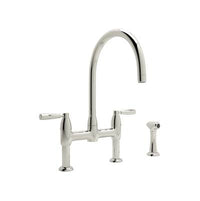 Perrin & Rowe U.4273LS-PN-2 - Holborn™ Bridge Kitchen Faucet With C-Spout and Side Spray