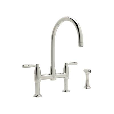 Perrin & Rowe U.4273LS-PN-2 - Holborn™ Bridge Kitchen Faucet With C-Spout and Side Spray