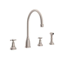 Perrin & Rowe U.4735X-STN-2 - Georgian Era™ Two Handle Kitchen Faucet With Side Spray