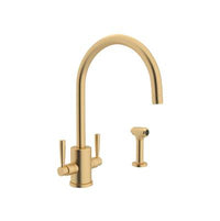 Perrin & Rowe U.4312LS-SEG-2 - Holborn™ Two Handle Kitchen Faucet With Side Spray