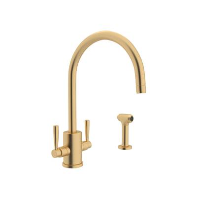 Perrin & Rowe U.4312LS-SEG-2 - Holborn™ Two Handle Kitchen Faucet With Side Spray