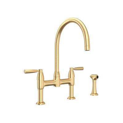Perrin & Rowe U.4273LS-SEG-2 - Holborn™ Bridge Kitchen Faucet With C-Spout and Side Spray