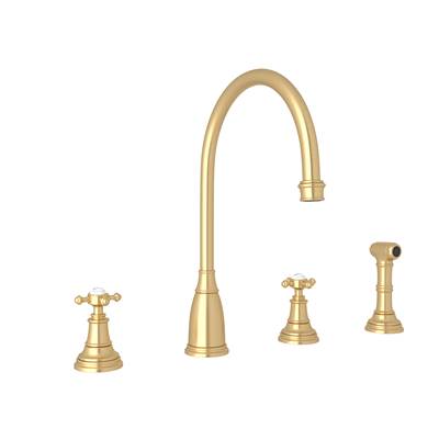 Perrin & Rowe U.4735X-SEG-2 - Georgian Era™ Two Handle Kitchen Faucet With Side Spray