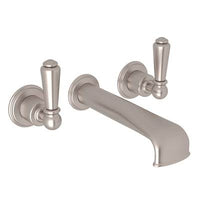 Perrin & Rowe U.3580L-STN/TO - Edwardian™ Wall Mount Tub Filler Trim With U-Spout