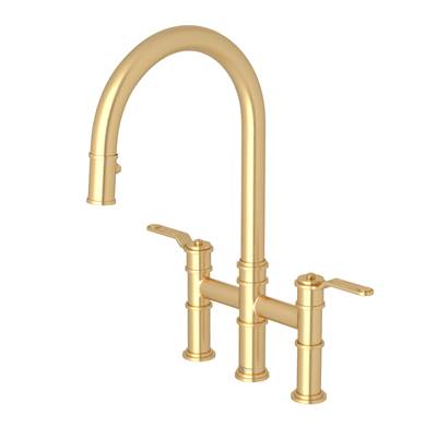 Perrin & Rowe U.4549HT-SEG-2 - Armstrong™ Pull-Down Bridge Kitchen Faucet With C-Spout