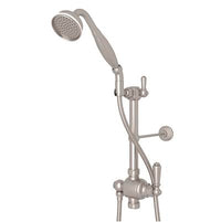 Perrin & Rowe U.5373NLS-STN - Riser Diverter, Handshower, Handshower Holder, Hose and 8" Thermostatic Outlet