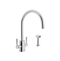 Perrin & Rowe U.4312LS-APC-2 - Holborn™ Two Handle Kitchen Faucet With Side Spray