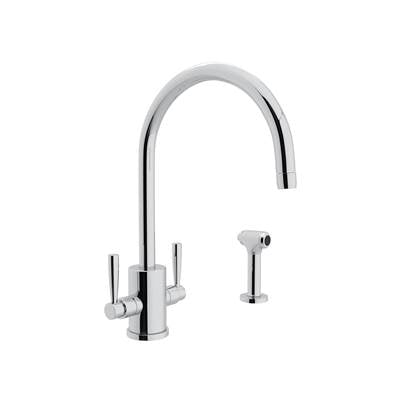 Perrin & Rowe U.4312LS-APC-2 - Holborn™ Two Handle Kitchen Faucet With Side Spray