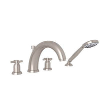 Perrin & Rowe U.3849X-STN - Holborn™ 4-Hole Deck Mount Tub Filler With U-Spout