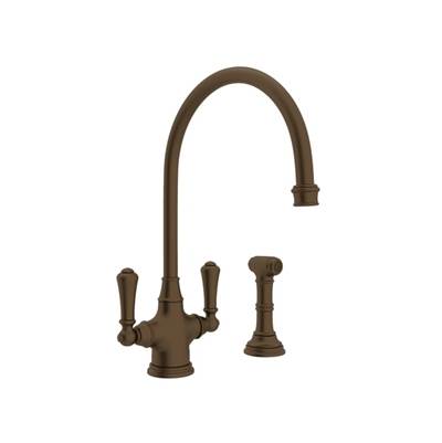 Perrin & Rowe U.4710EB-2 - Georgian Era™ Two Handle Kitchen Faucet With Side Spray