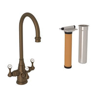 Perrin & Rowe U.KIT1220LS-EB-2 - Georgian Era™ Three Handle Bar/Food Prep Filter Kitchen Faucet Kit