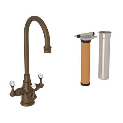 Perrin & Rowe U.KIT1220LS-EB-2 - Georgian Era™ Three Handle Bar/Food Prep Filter Kitchen Faucet Kit