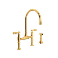Perrin & Rowe U.4719L-ULB-2 - Georgian Era™ Bridge Kitchen Faucet With Side Spray