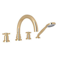 Perrin & Rowe U.3976X-EG - Holborn™ 4-Hole Deck Mount Tub Filler With C-Spout