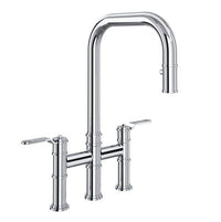 Perrin & Rowe U.4551HT-APC-2 - Armstrong™ Pull-Down Bridge Kitchen Faucet With U-Spout