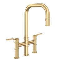 Perrin & Rowe U.4551HT-SEG-2 - Armstrong™ Pull-Down Bridge Kitchen Faucet With U-Spout
