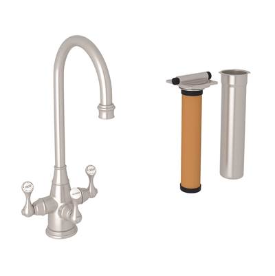 Perrin & Rowe U.KIT1220LS-STN-2 - Georgian Era™ Three Handle Bar/Food Prep Filter Kitchen Faucet Kit