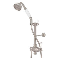 Perrin & Rowe U.5373NSTN - Riser Diverter, Handshower, Handshower Holder, Hose and 8" Thermostatic Outlet