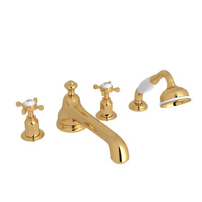 Perrin & Rowe U.3738X-ULB - Edwardian™ 4-Hole Deck Mount Tub Filler With Low Spout