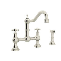 Perrin & Rowe U.4755X-PN-2 - Edwardian™ Bridge Kitchen Faucet With Side Spray