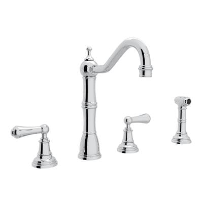 Perrin & Rowe U.4776L-APC-2 - Edwardian™ Two Handle Kitchen Faucet With Side Spray