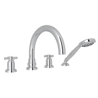 Perrin & Rowe U.3976X-APC - Holborn™ 4-Hole Deck Mount Tub Filler With C-Spout