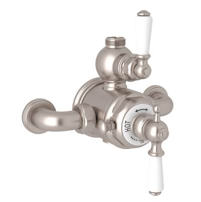 Perrin & Rowe U.5550L-STN - Edwardian™ 3/4" Exposed Therm Valve With Volume And Temperature Control