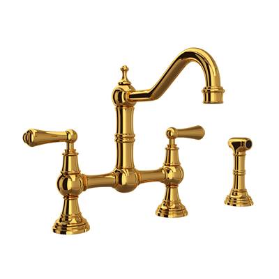 Perrin & Rowe U.4756L-ULB-2 - Edwardian™ Bridge Kitchen Faucet With Side Spray