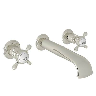 Perrin & Rowe U.3561X-PN/TO-2 - Edwardian™ Wall Mount Lavatory Faucet Trim With U-Spout