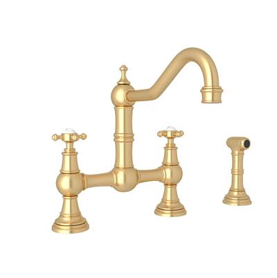 Perrin & Rowe U.4755X-SEG-2 - Edwardian™ Bridge Kitchen Faucet With Side Spray