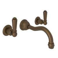Perrin & Rowe U.3790L-EB/TO-2 - Edwardian™ Wall Mount Lavatory Faucet Trim With Column Spout