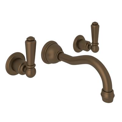Perrin & Rowe U.3790L-EB/TO-2 - Edwardian™ Wall Mount Lavatory Faucet Trim With Column Spout
